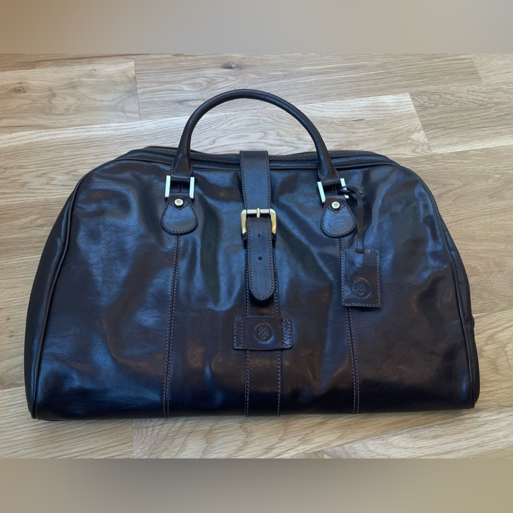 Maxwell Scott Leather Duffle Bag; Farini Leather Holdall Bag